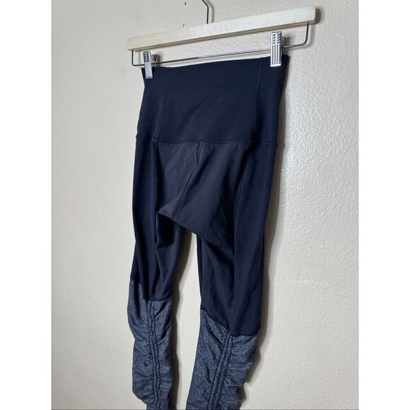 Lululemon Leggings Womens 4 Black Gray Wunder Under Stirrup Athleisure Yoga - Picture 8 of 8